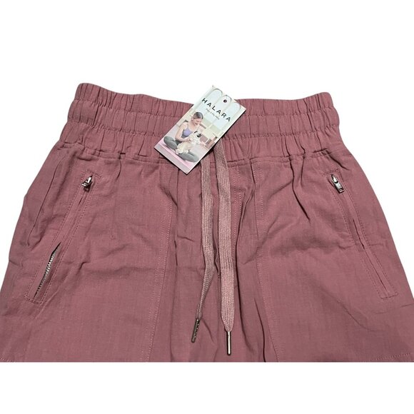 Halara Cotton Front Zipper Pocket Beaded Drawstring Shorts Sz XS Womens Pink - Picture 6 of 7